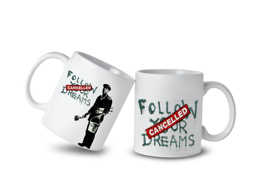 Banksy Ceramic Mug 325ml - Follow Your Dreams