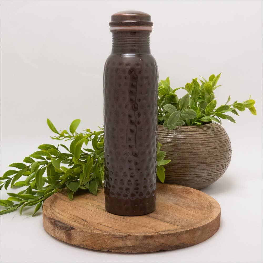 Ren Kobber Vandflaske hamret antik ± 950 ml (tung) - Gave Ide fra Ayurveda Specialist B.V. hos The Prince Webshop