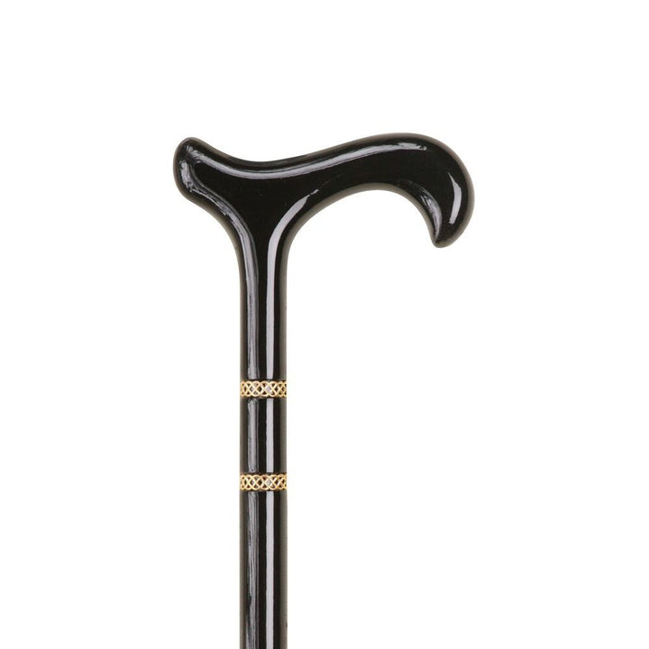 Elegant Spadserestok - Black Bijoux Derby Handle Dress Cane