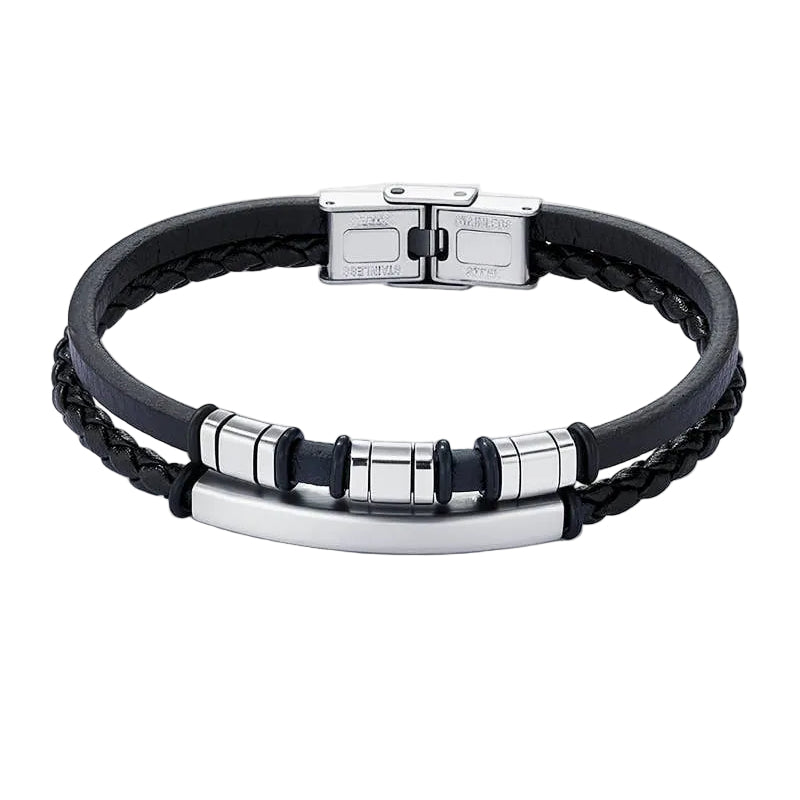 Helix Læder og rustfrit stål armbånd - 3 farver
