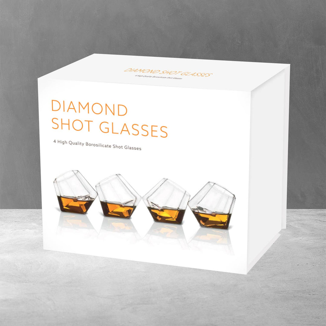 Mad Monkey Diamant Shot Glas - Sæt med 4