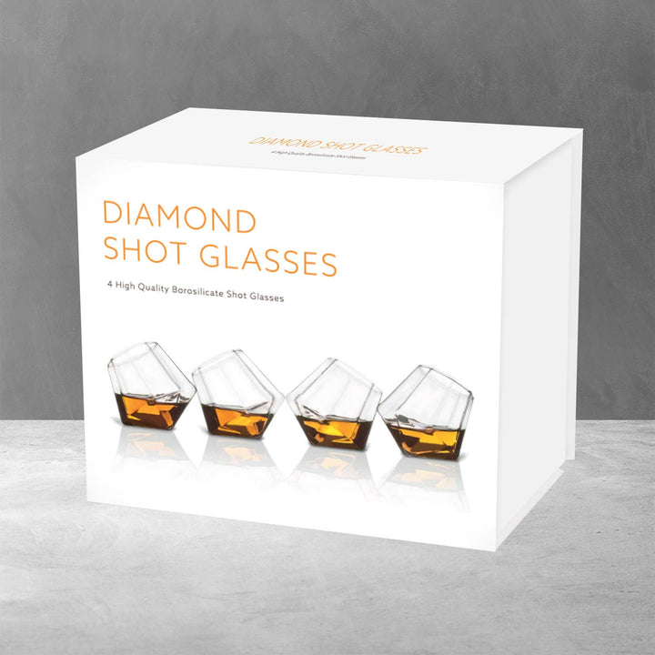 Mad Monkey Diamant Shot Glas - Sæt med 4