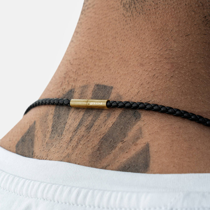 Læder halskæde "Anchor" - Guld Anker - Halskæde fra SERASAR hos The Prince Webshop