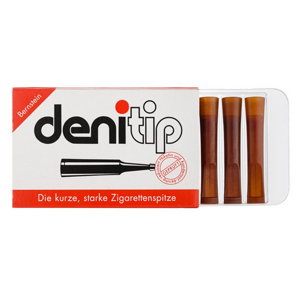 6 stycken denitip cigarett håller med filter - bärnstensfärgad