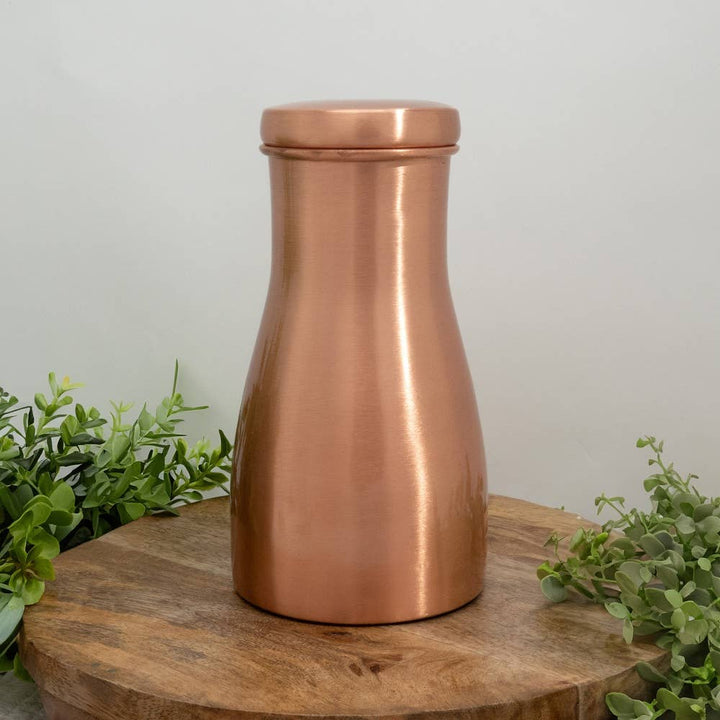 Pure copper carafe polished with lid ± 950 ml jug