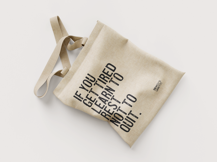 Banksy's Graffiti Mini Tote Bag - If You Get Tired