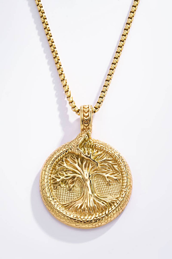 Tree of Life vedhæng i rustfrit stål med kæde - guld eller sølv