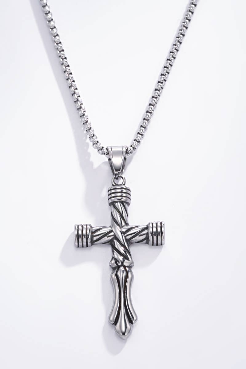 Vikinge Kors vedhæng i rustfrit stål med kæde - guld eller sølv