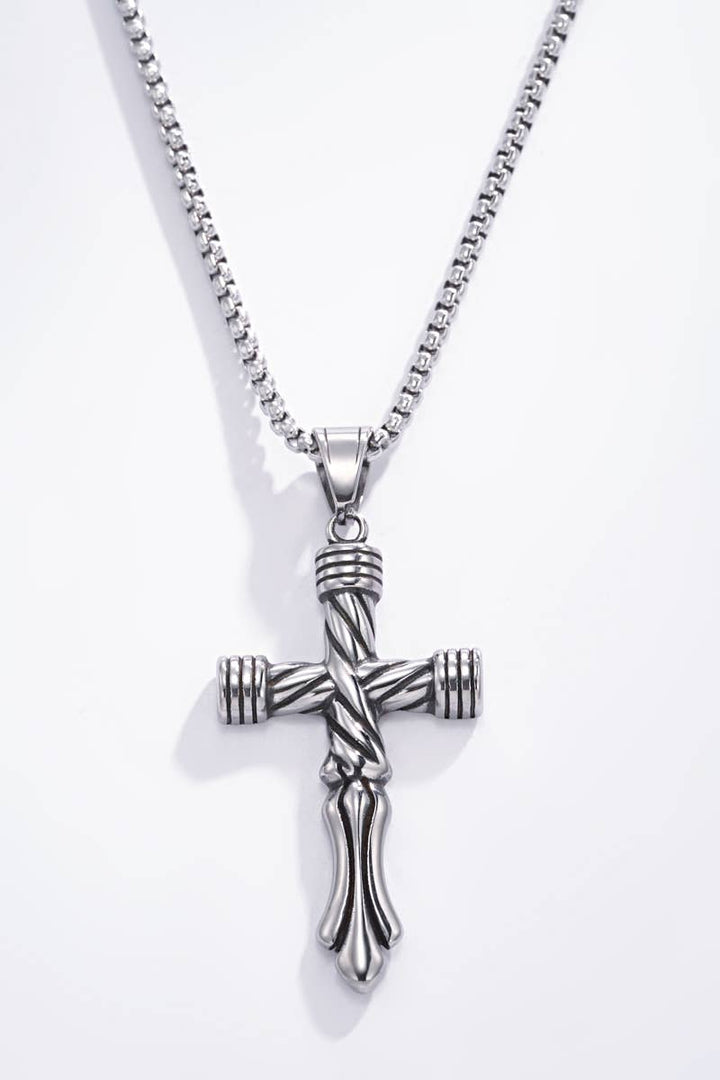 Vikinge Kors vedhæng i rustfrit stål med kæde - guld eller sølv