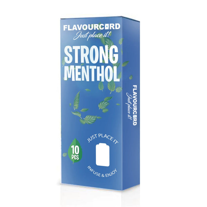 10 stk FlavourCard Strong Menthol Aroma Kort - Aroma Kort fra FLAVOUR BALLS hos The Prince Webshop