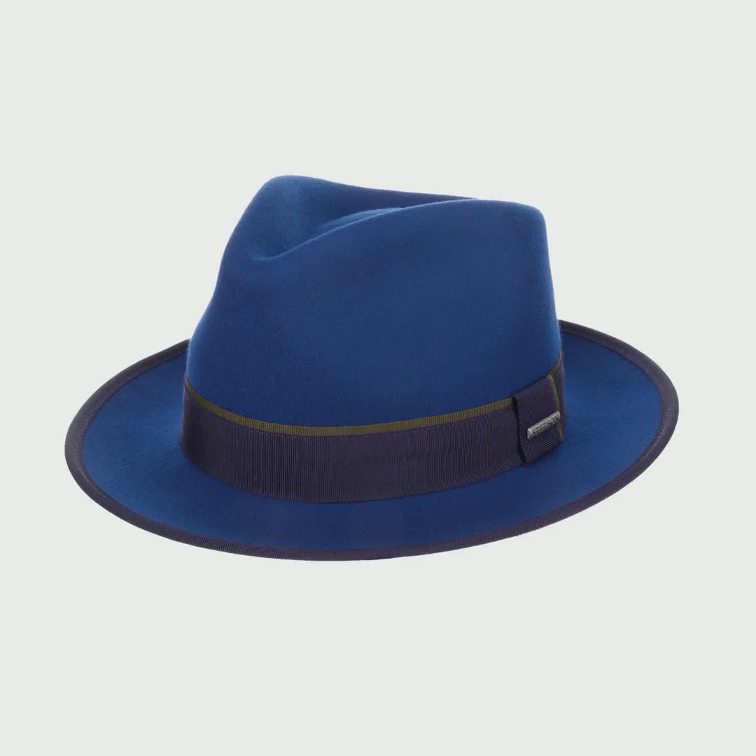 Stetson Woolfelt Fedora Hat - Royal Blue