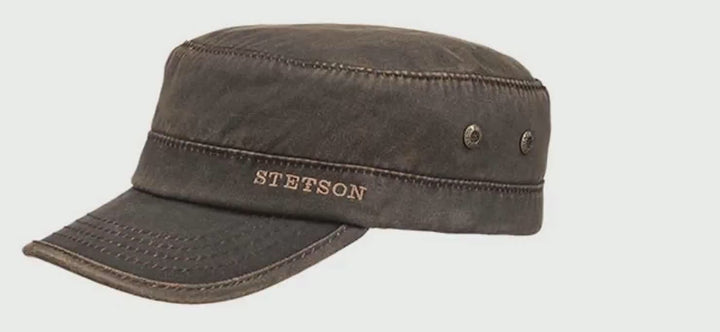 Stetson Oilskin Look Stetson Army Keps med Foder - Brun