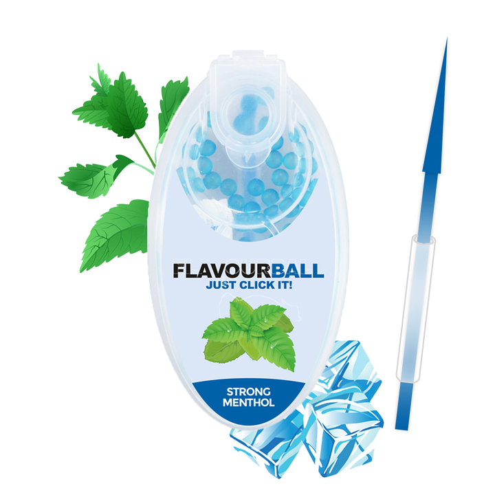 10 x 100 stk Strong Menthol Flavour Balls Aroma Kugler i Pod - Aroma Kugler fra FLAVOUR BALLS hos The Prince Webshop