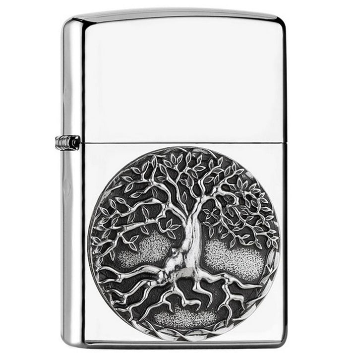 Zippo lättare träd av liv silver