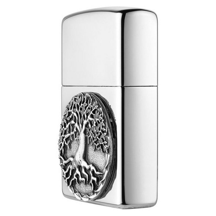 Zippo lättare träd av liv silver