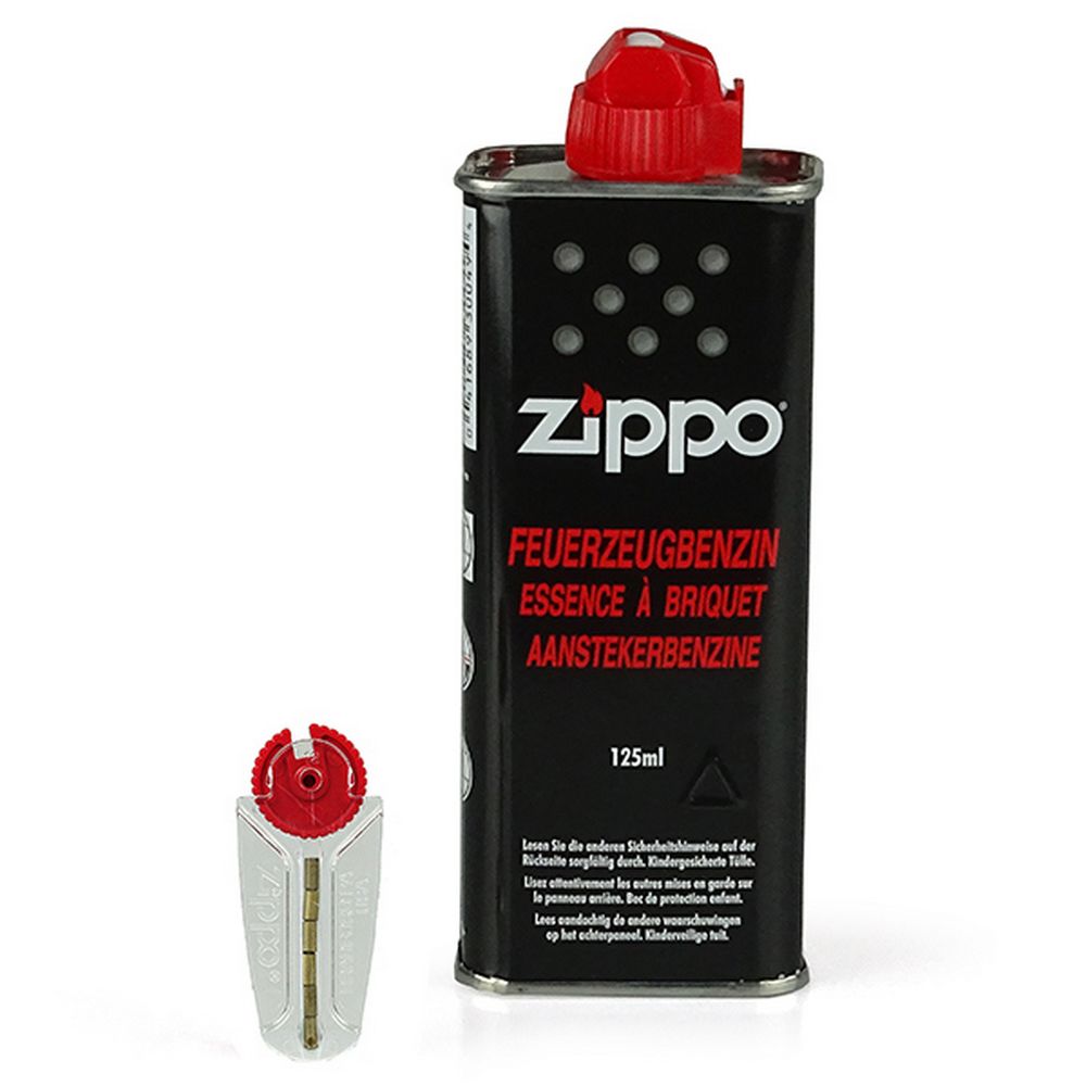 Original presentförpackning för Zippo tändare med bensin och sten