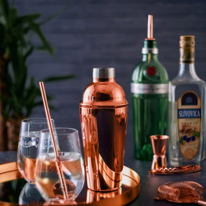 Oak & Steel - 10 Pcs Rose Gold Cocktail Set - Bartender Gear fra Oak & Steel hos The Prince Webshop