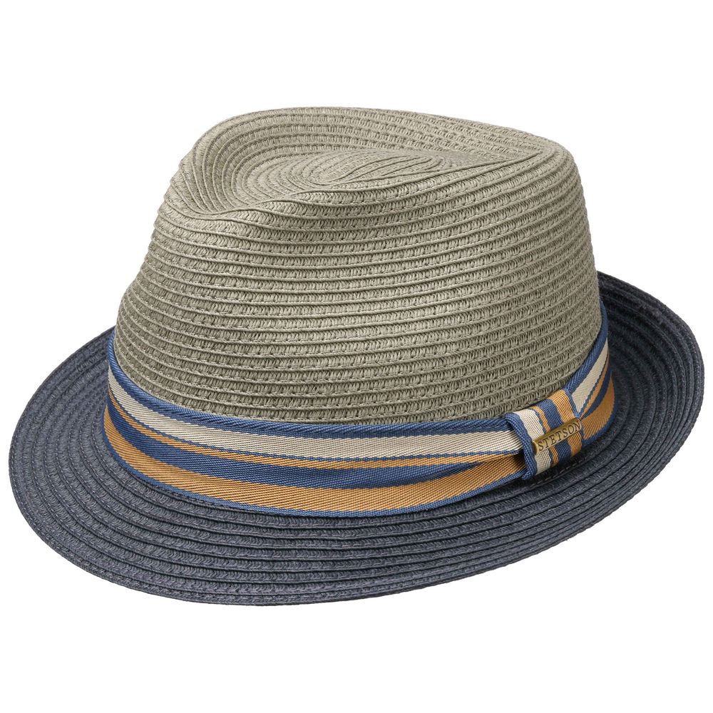 Stetson Trilby Toyo Strå Sommerhat - Steel/Navy - Hat fra Stetson hos The Prince Webshop