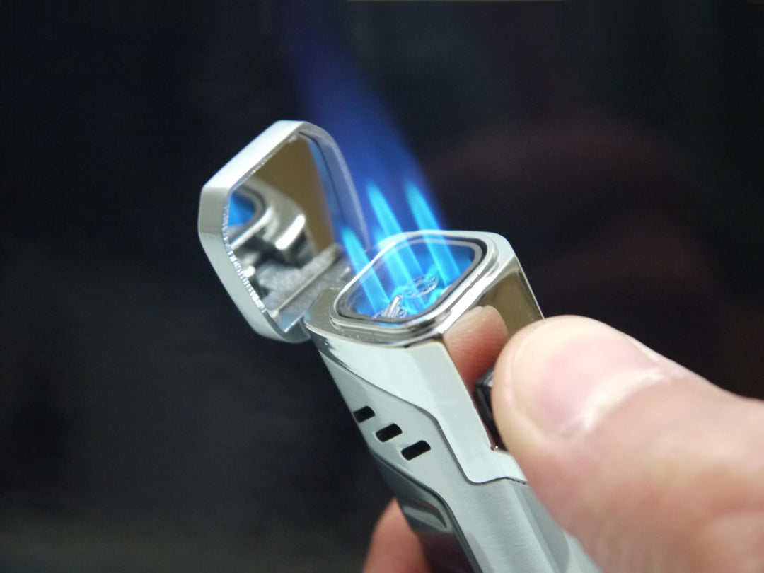 SKY 4-flame Jet Cigar Lighter med Puncher - Lighter fra SKY hos The Prince Webshop