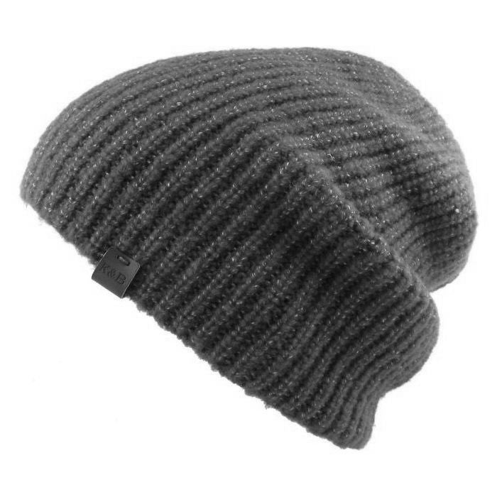 Sort Ribbed Heather Slouchy Beanie Hue - Hue fra Ethos hos The Prince Webshop