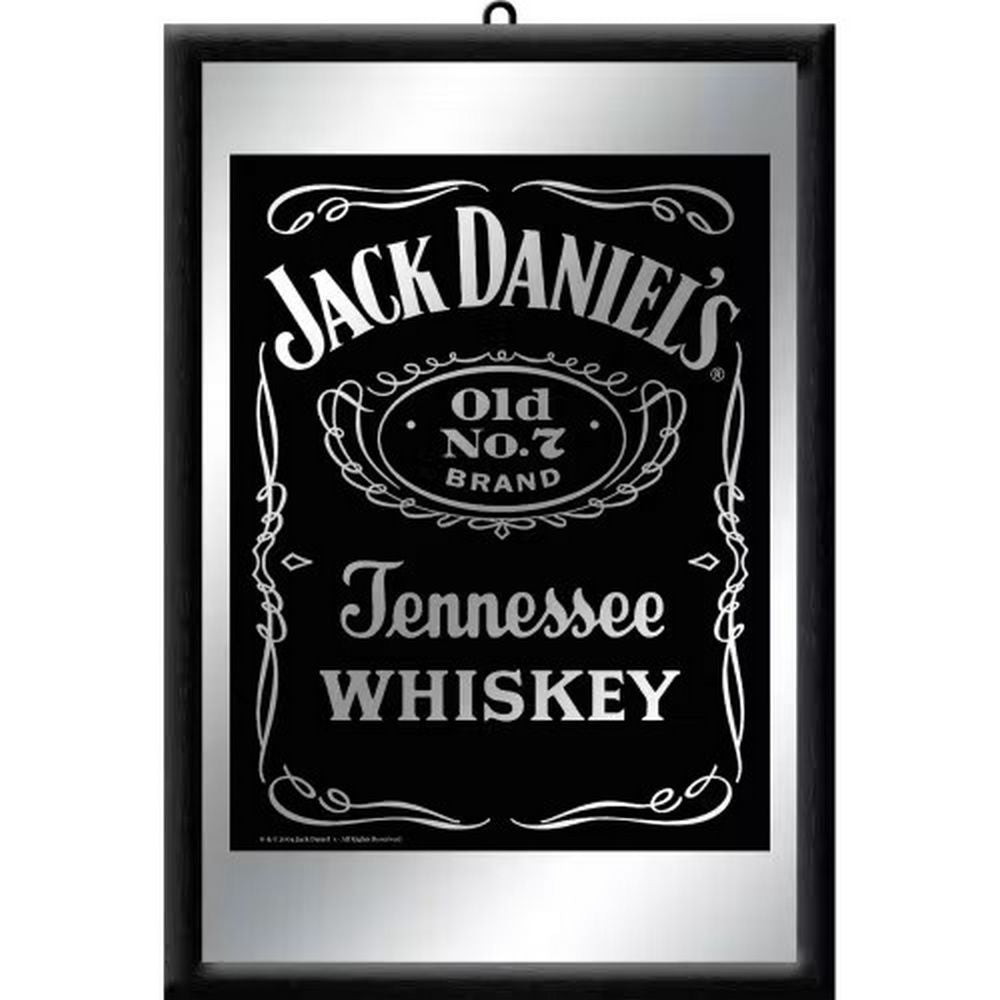 Jack Daniels Logo Black Bar Mirror - Bar Spejl - Bar Spejl fra Retroworld hos The Prince Webshop