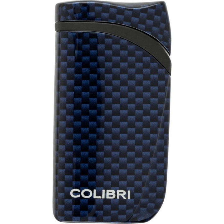 COLIBRI lighter Falcon II - blue carbon angled jet flame - Lighter fra Colibri hos The Prince Webshop