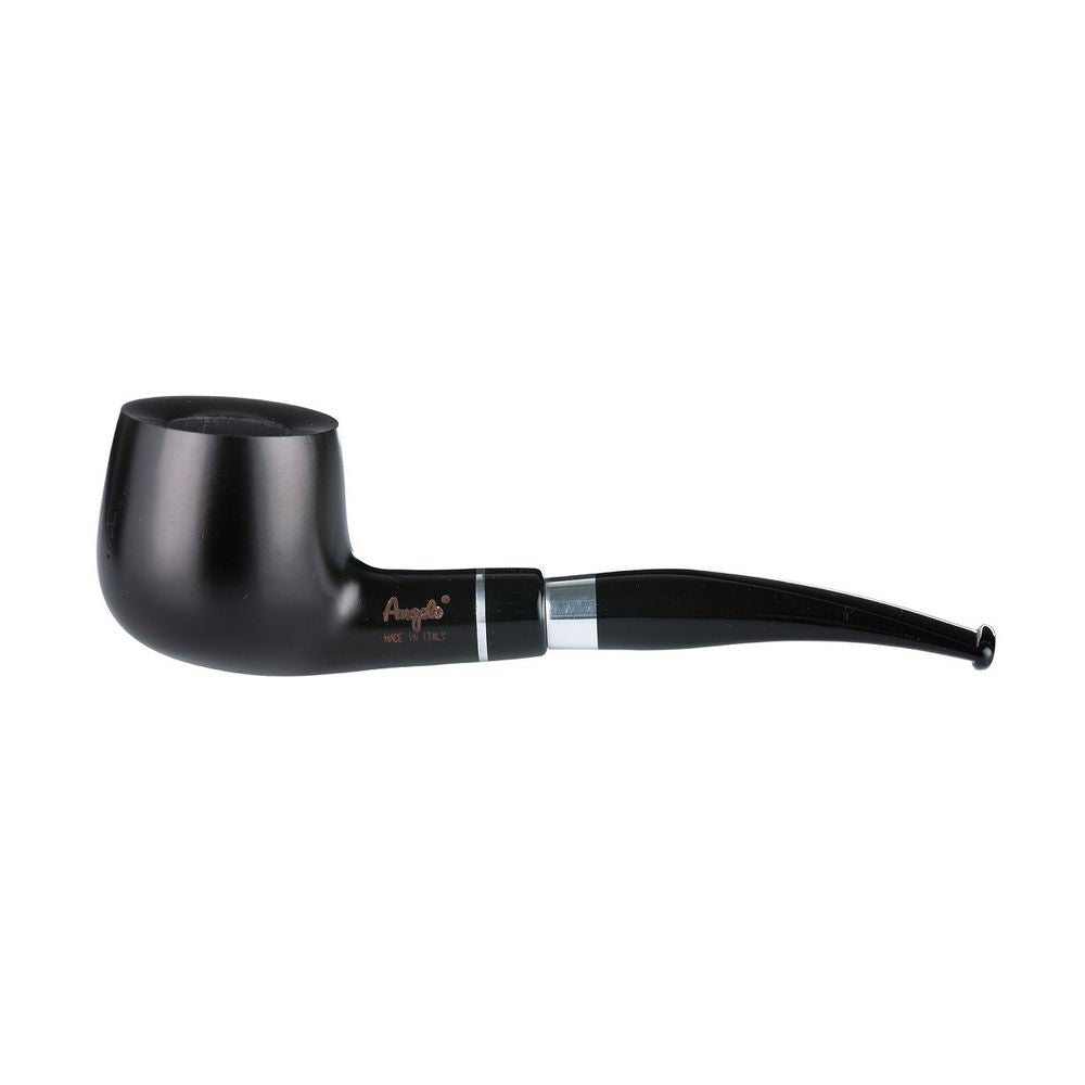 Angelo Lux Pipe - Black Mat Smooth - Lätt böjd med ring