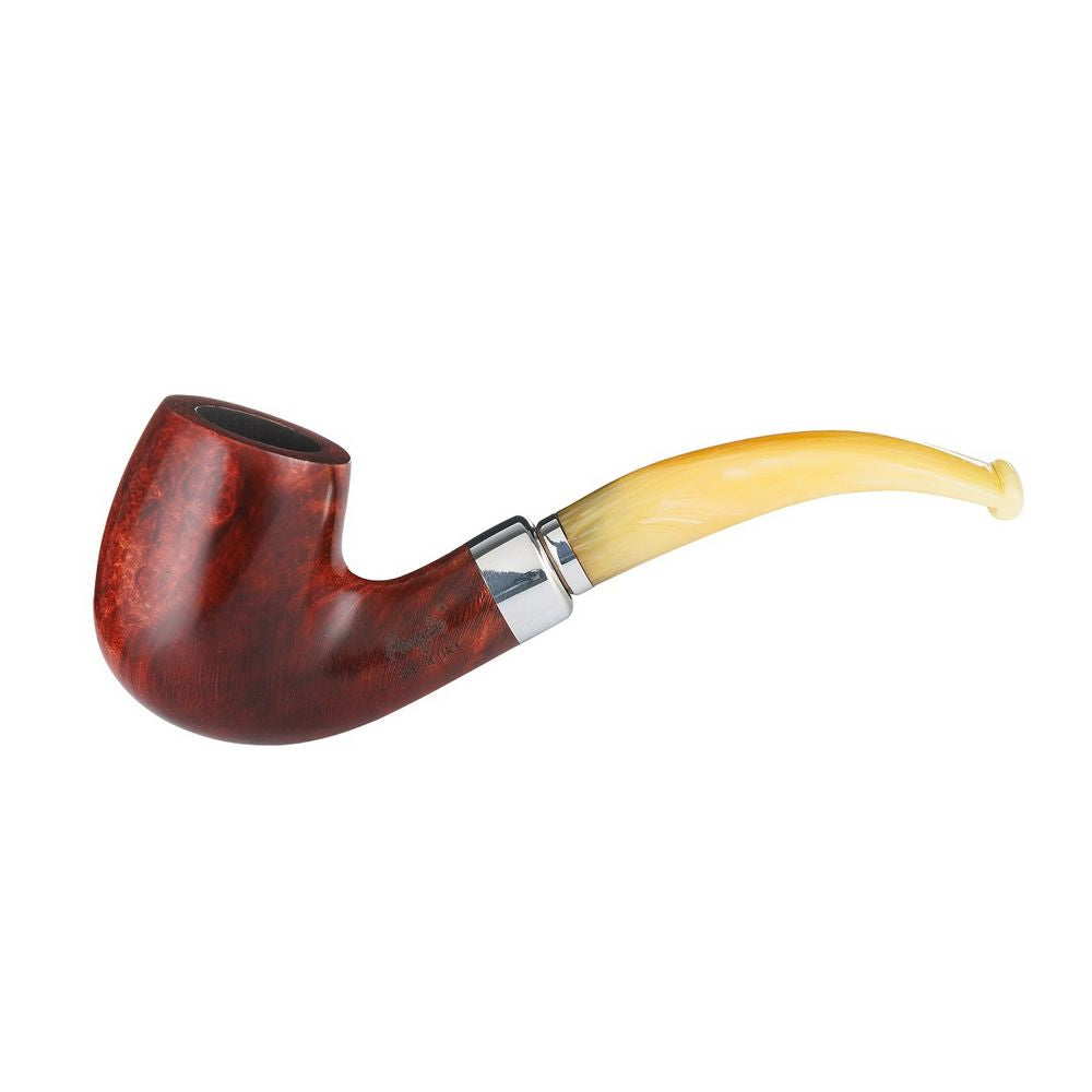 Angelo Lux Pipe - Reddish -Brown Bruyere - Böjd med ring