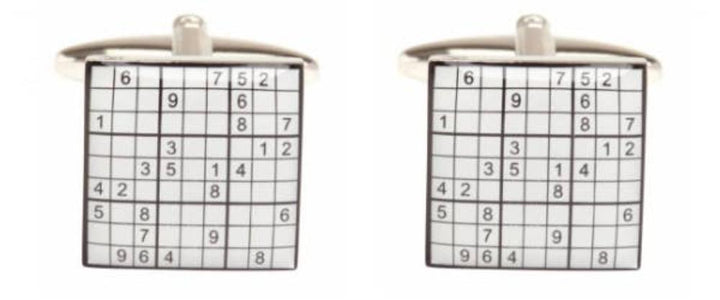 Dalaco - Incorporating David Aster - Sudoku Rhodium Plated Cufflinks