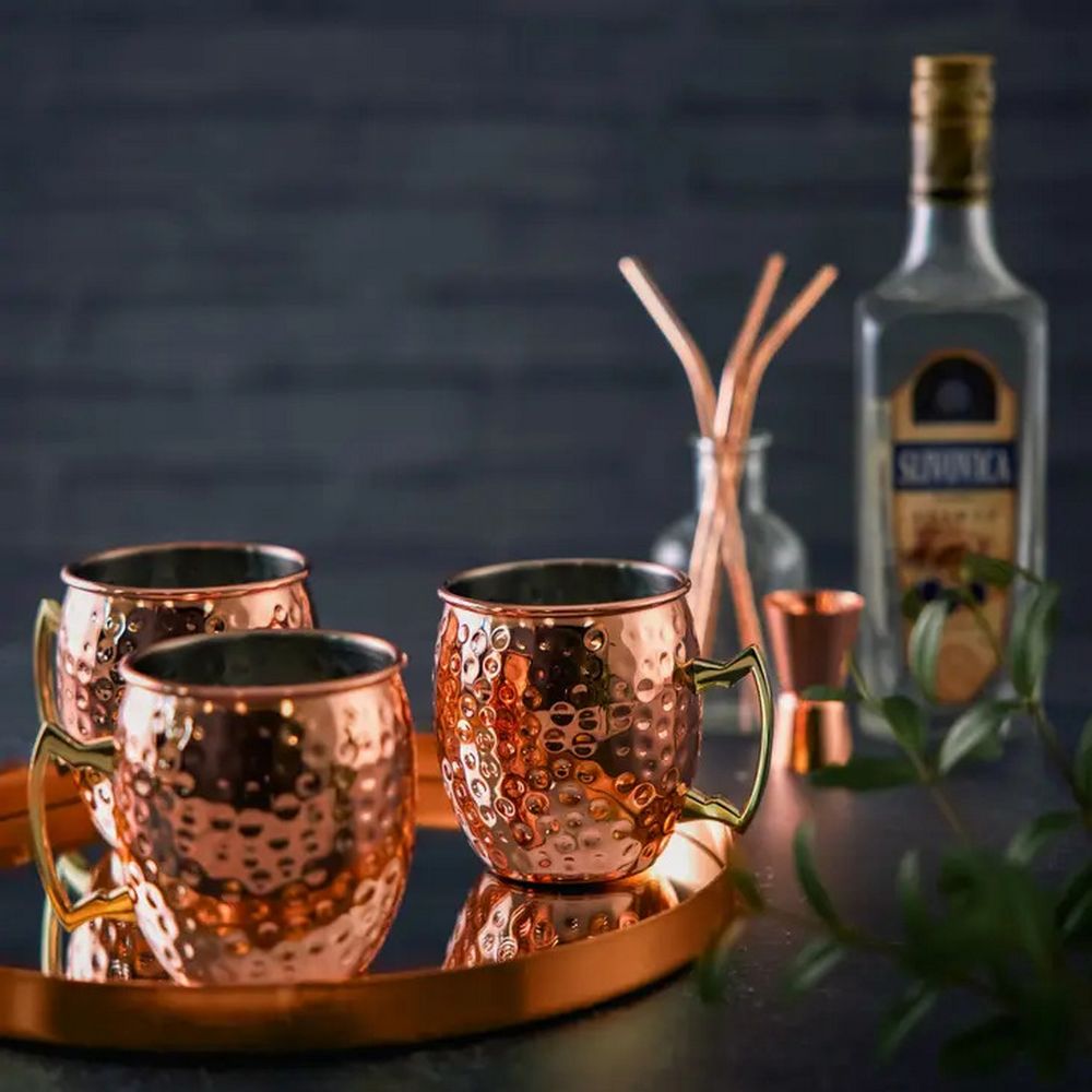 Oak & Steel - 4 Moscow Mule Cocktail Mugs - Cocktail Glas fra Oak & Steel hos The Prince Webshop