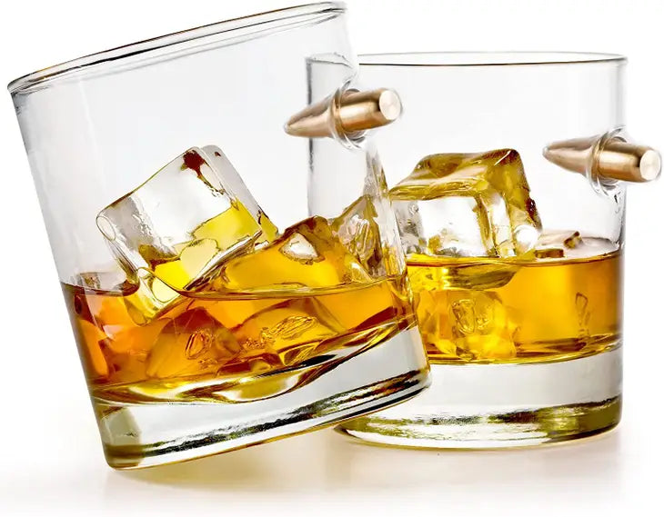 2 Stk. Unikke Bezrat Bullet Whiskey Glas - Whiskey Glas fra Bezrat Barware USA hos The Prince Webshop