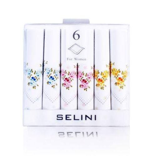 6 stk. Hvide Blomstrede Dame Lommetørklæder i 100% Bomuld - Lommetørklæde fra Selini N.Y. hos The Prince Webshop