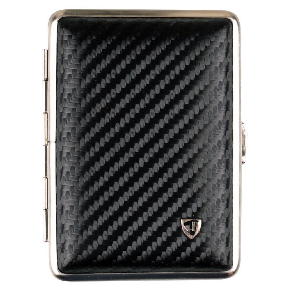 Vom Hofe Cigaret Etui - 14 King Size - Sort Carbon - Cigaret Etui fra vom Hofe hos The Prince Webshop