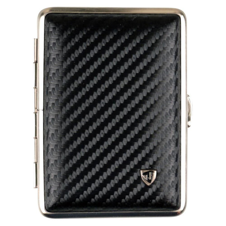 Vom Hofe Cigaret Etui - 14 King Size - Sort Carbon - Cigaret Etui fra vom Hofe hos The Prince Webshop