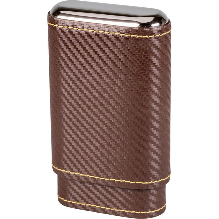 Supreme Læder Cigar Etui i Carbon Finish - til 3 Cigarer - Cigar Etui fra The Prince's Own hos The Prince Webshop