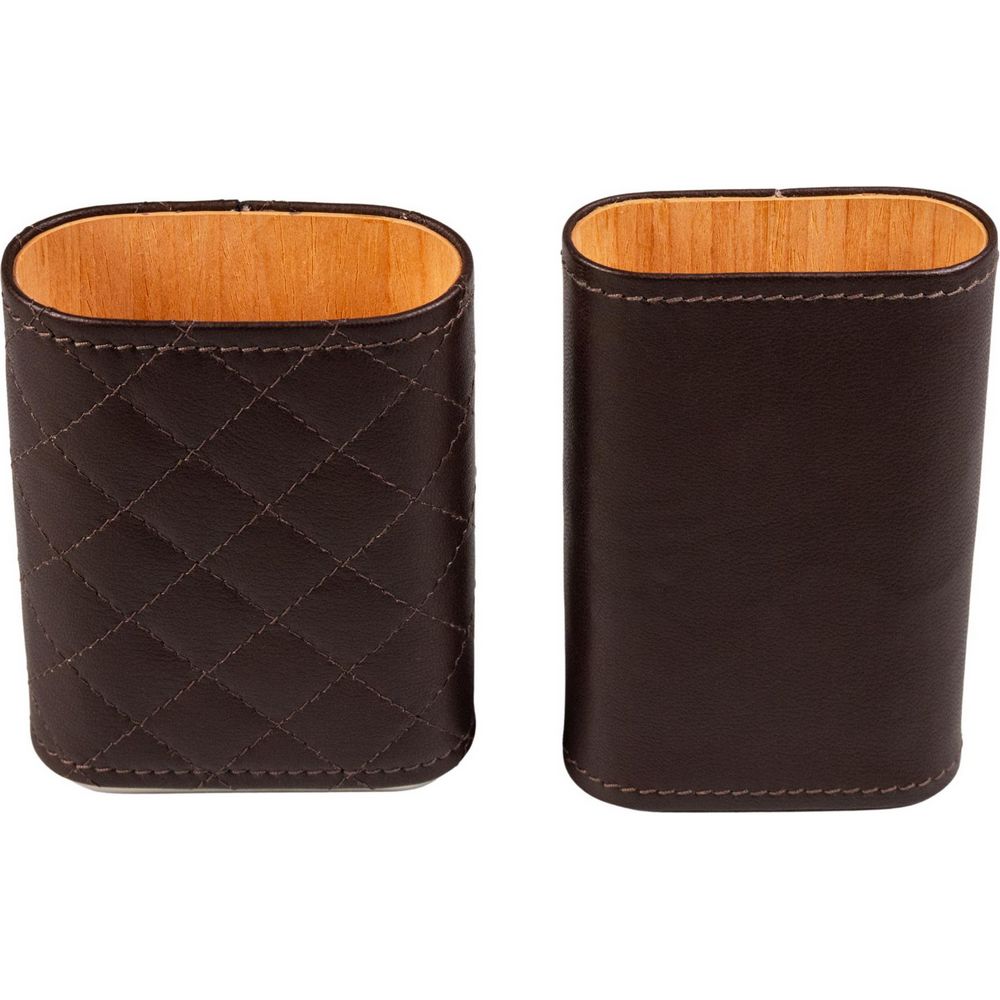 Spektakulært Læder Cigar Etui i Brun Honeycomb - til 3 Cigarer - Cigar Etui fra The Prince's Own hos The Prince Webshop