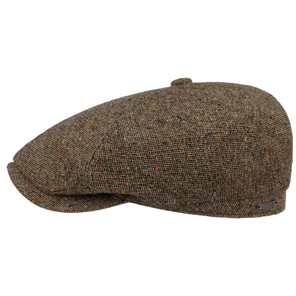 Stetson 6-panel Cap Wool - Brun Meleret - Flat Cap fra Stetson hos The Prince Webshop