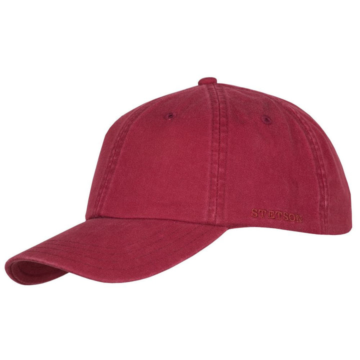 Stetson Baseball Cap Cotton - Ensfarvet Vinrød - Baseball Cap fra Stetson hos The Prince Webshop