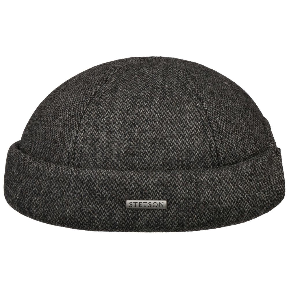 Stetson Docker Wool i Nistret Mønster - Gråmeleret - Hue fra Stetson hos The Prince Webshop