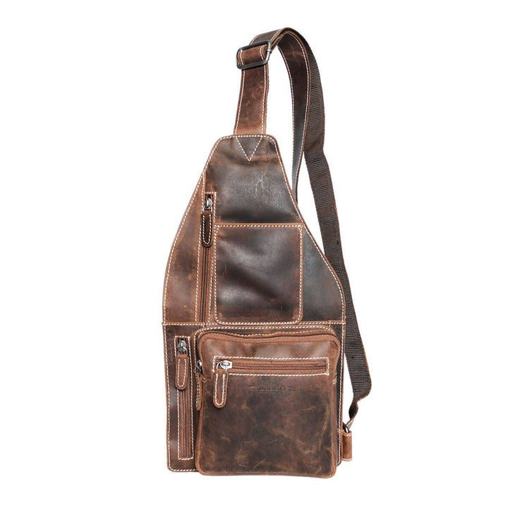 Arrigo Crossbody Shoulder Bag Buffalo Leather - 3 Colours: Cognac -  fra Arrigo hos The Prince Webshop