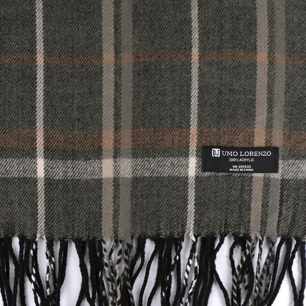 Smart Plaid Cashmere Feel Halstørklæde i Acryl - Grøn - Halstørklæde fra Umo Lorenzo hos The Prince Webshop