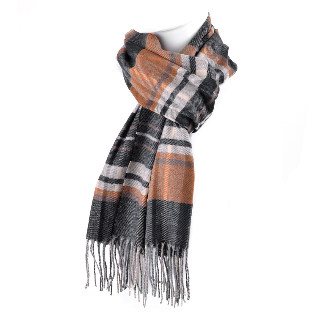 Smart Plaid Cashmere Feel Halstørklæde i Acryl - Grå - Halstørklæde fra Umo Lorenzo hos The Prince Webshop