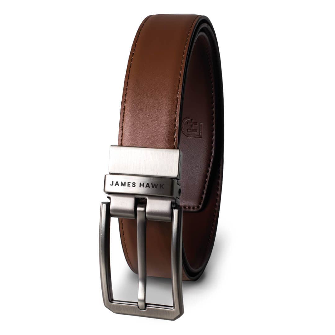 James Hawk Business Belt - Reversible Brown/Camel - Bælte fra James Hawk hos The Prince Webshop