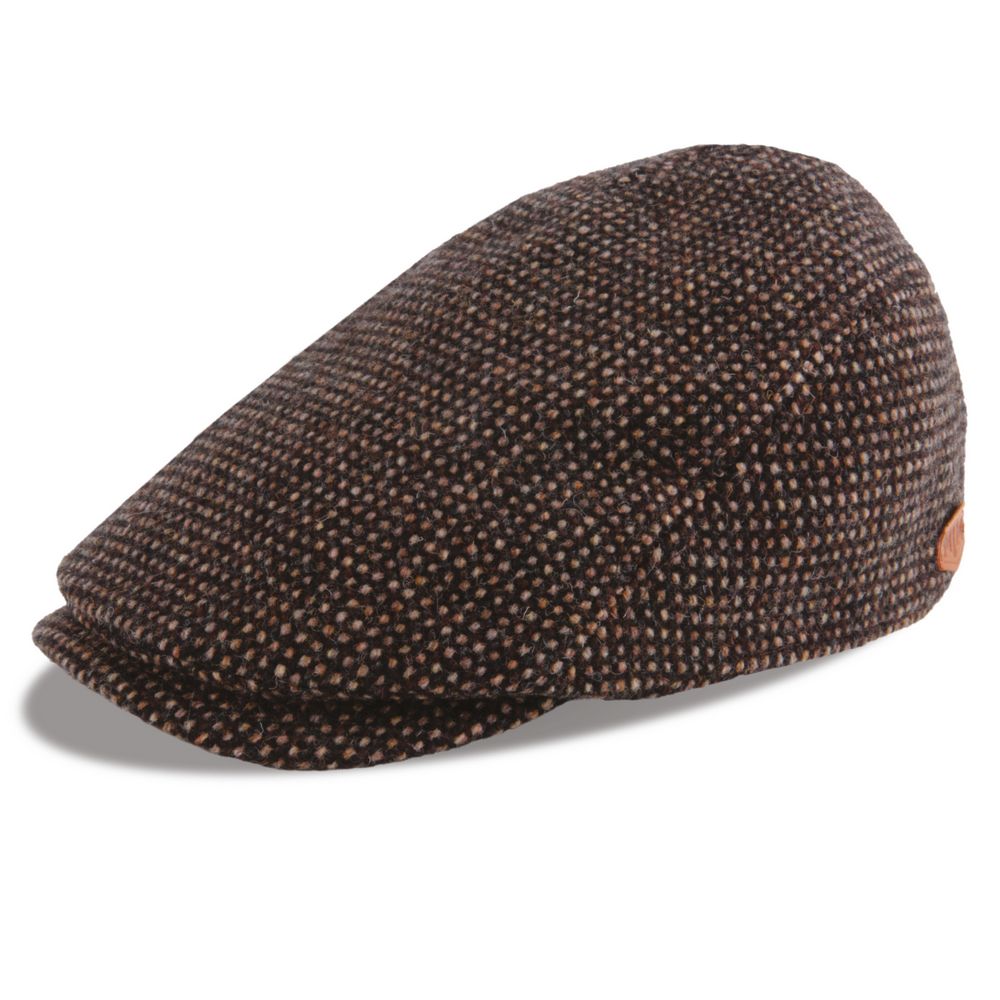 MJM BANG Flat Cap - Brun Ternet Ulden Sixpence - Flat Cap fra MJM Hats hos The Prince Webshop