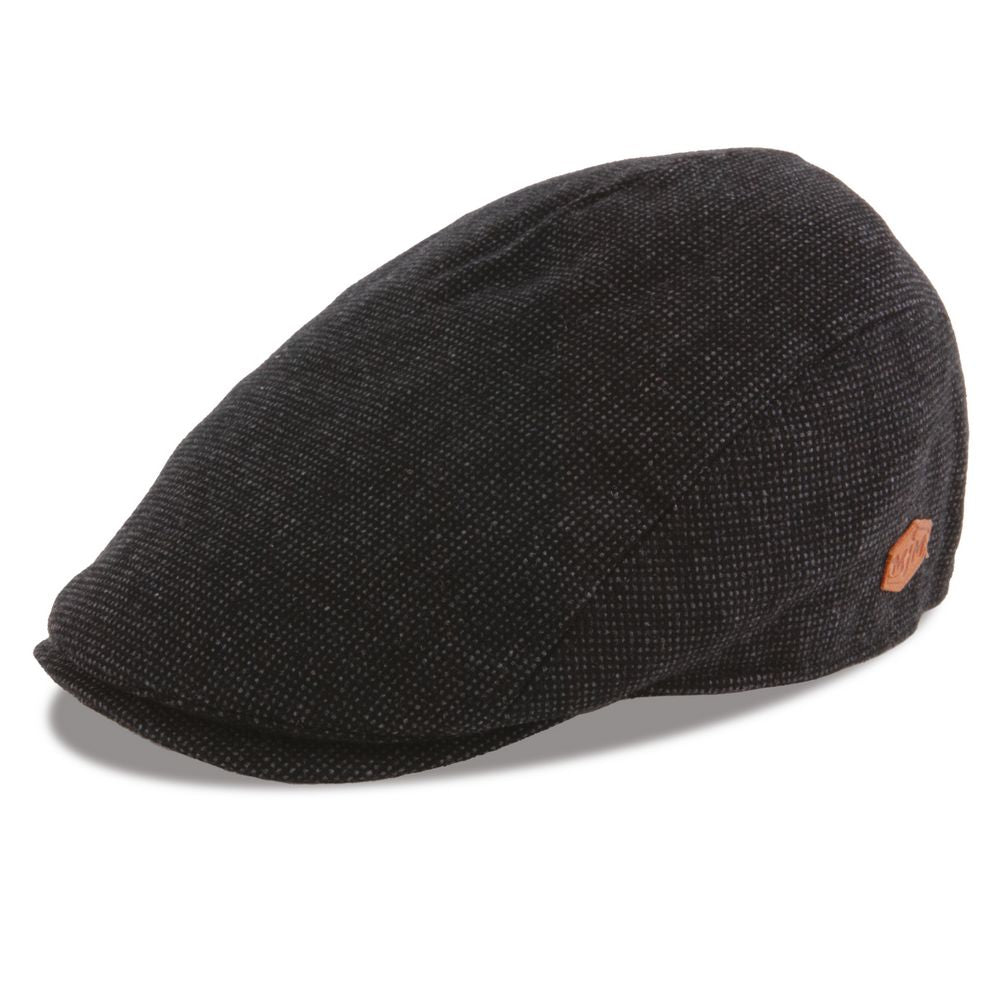 MJM BANG 63 Flat Cap - Grå Småternet Uldmix Sixpence - Flat Cap fra MJM Hats hos The Prince Webshop