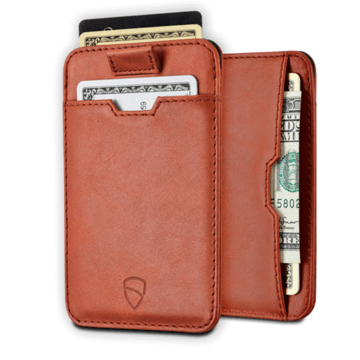 Vaultskin Chelsea Card Holder - Cognac Minimalist Pung - Kortholder fra Vaultskin London hos The Prince Webshop