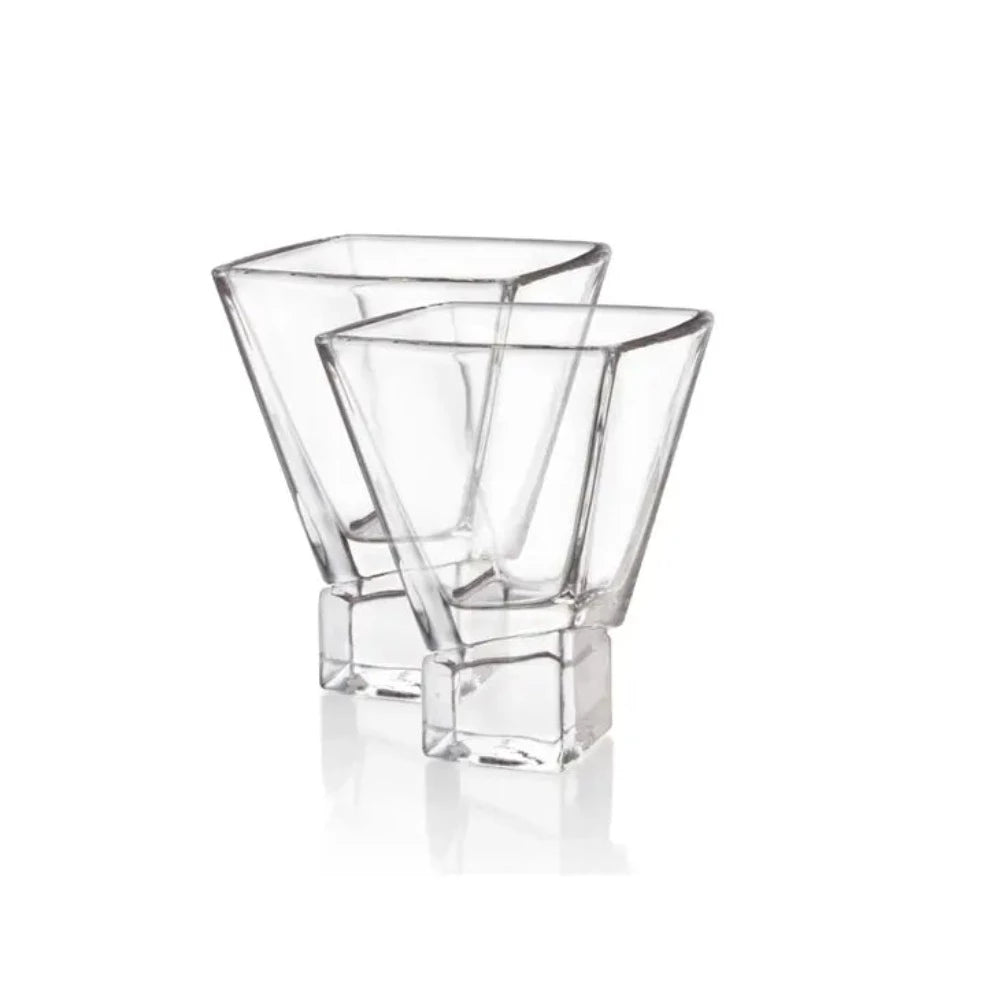 JoyJolt - Carre Square Heavy Base Martini Glas - Sæt af 2 - Cocktail Glas fra JoyJolt USA hos The Prince Webshop