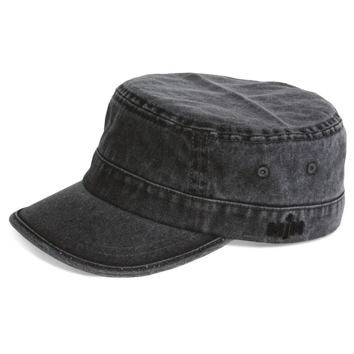 MJM CUBA Army Cap Dyed Cotton Twill - Svart