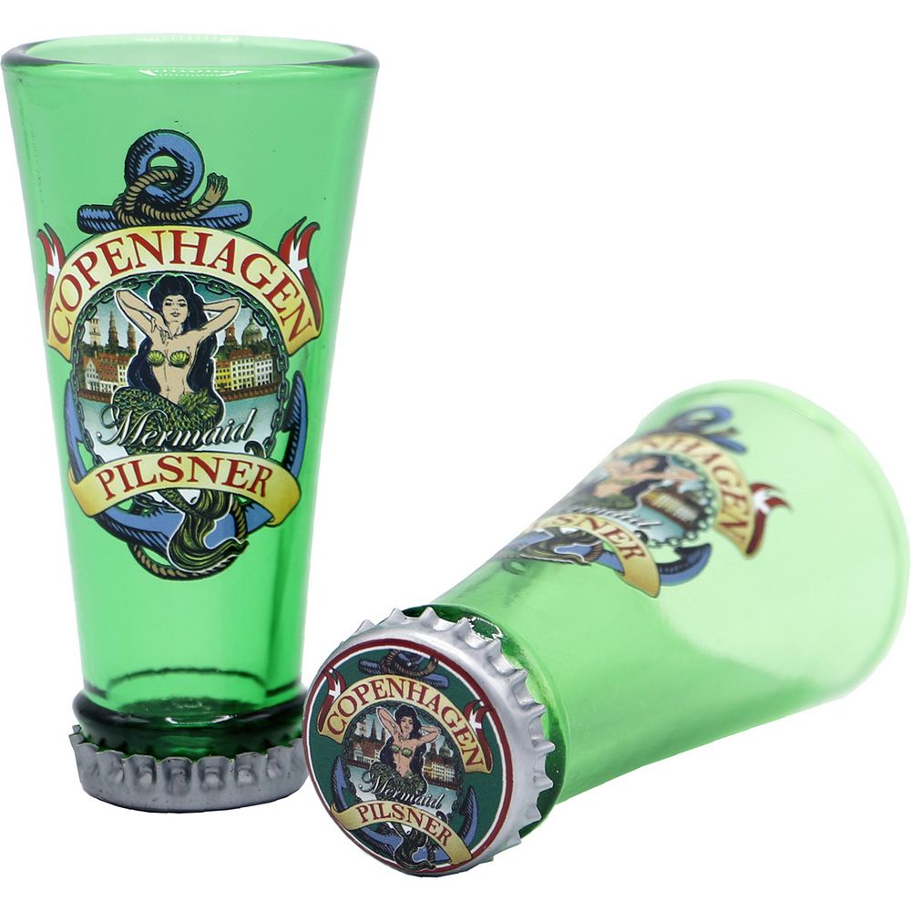 Shot Glas - Copenhagen Mermaid Pilsner - Shotglas fra Memories of Denmark hos The Prince Webshop