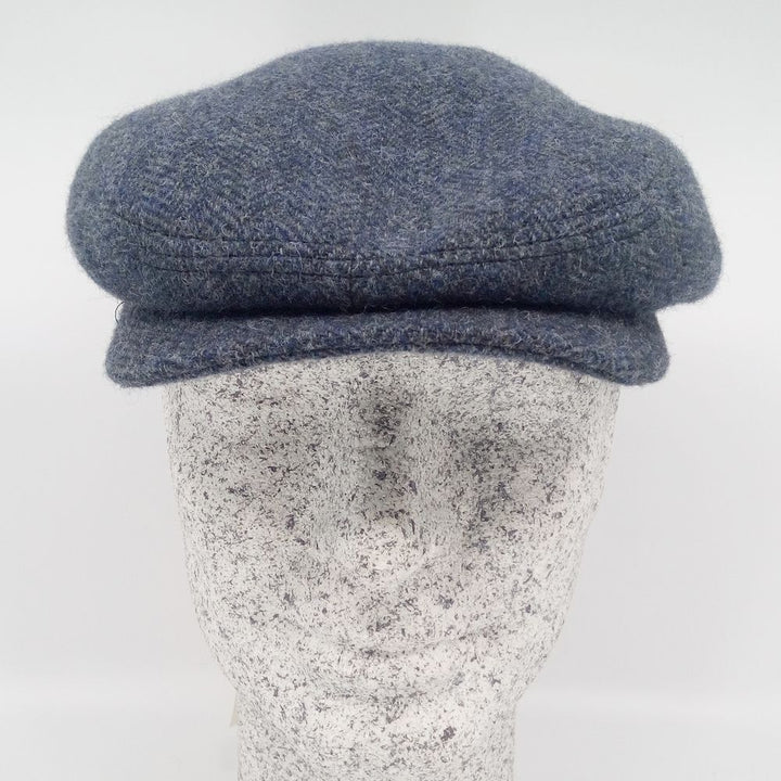 Stetson Driver Cap Wool Blå-meleret Herringbone - Flat Cap fra Stetson hos The Prince Webshop